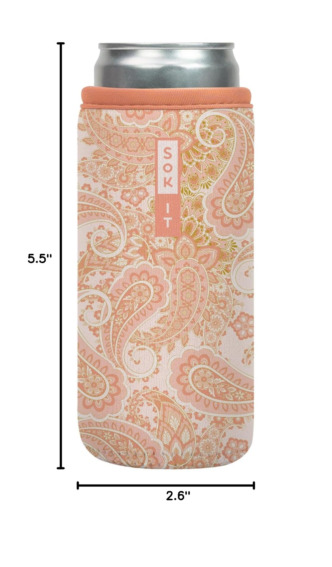 CanSok Sleeve for Beer & Soda Insulated Neoprene Cover (Paisley Dreams / 12oz Slim Can Sleeve)