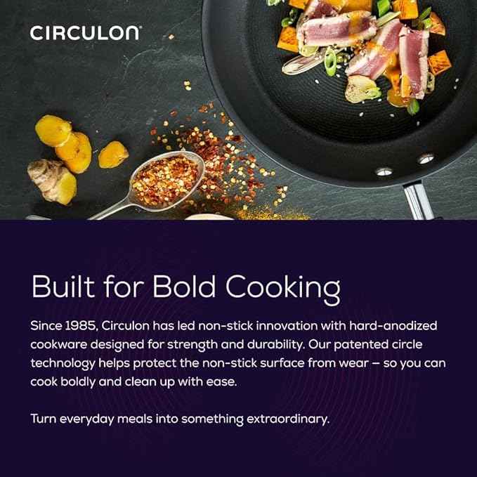 Circulon Symmetry Hard Anodized Nonstick Frying Pan Set / Skillet Set - 10 Inch and 12 Inch, Black