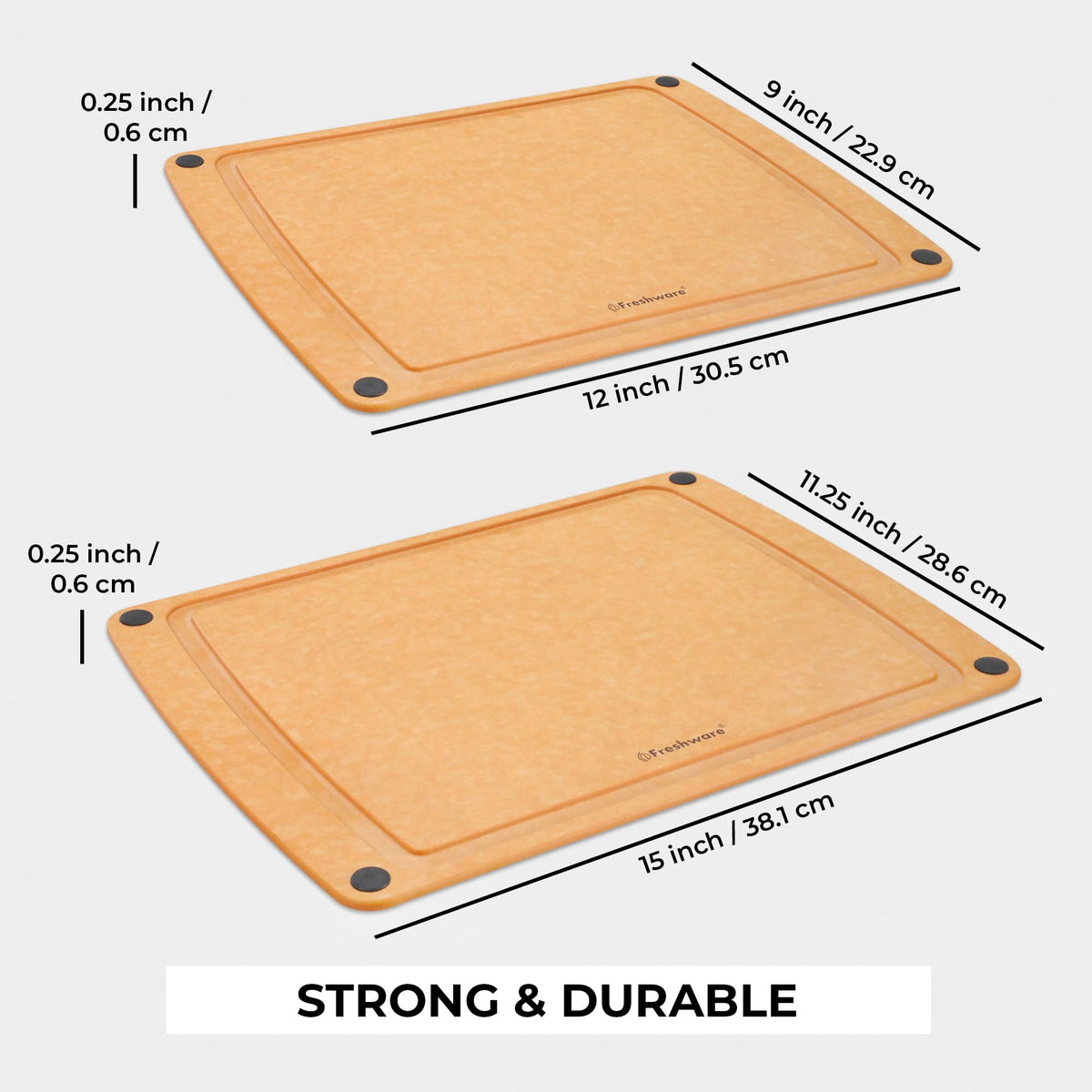 Wood Cutting Boards for Kitchen (Set of 2 [Groove] [Natural] / Set of 2)