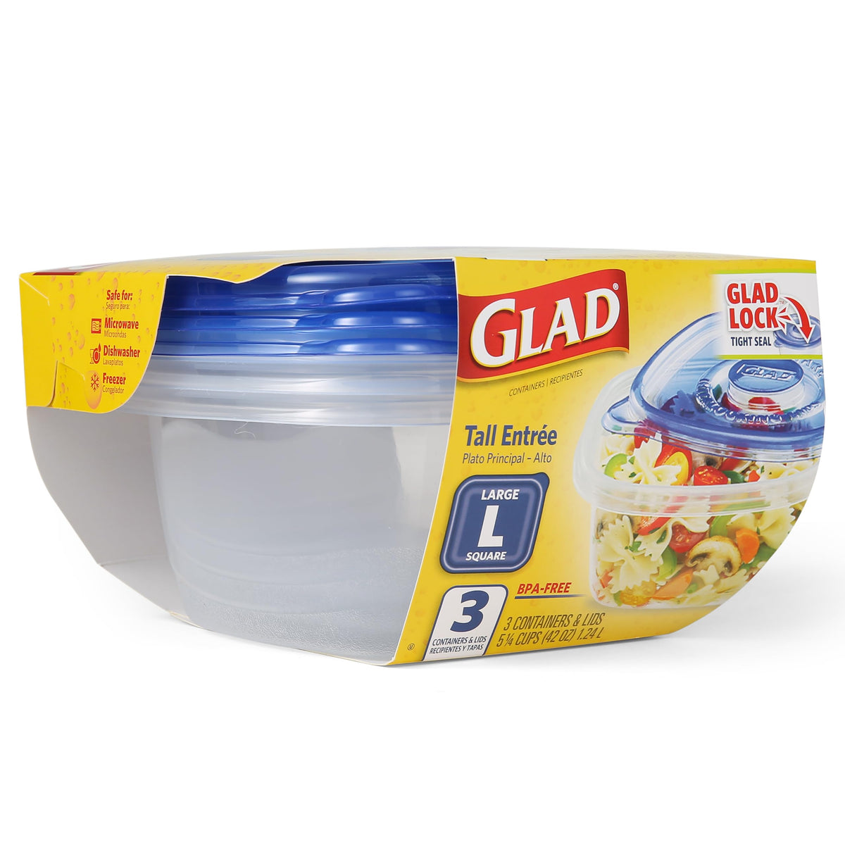 GladWare Tall Entree Containers (Square / 42 oz - 18 Count)