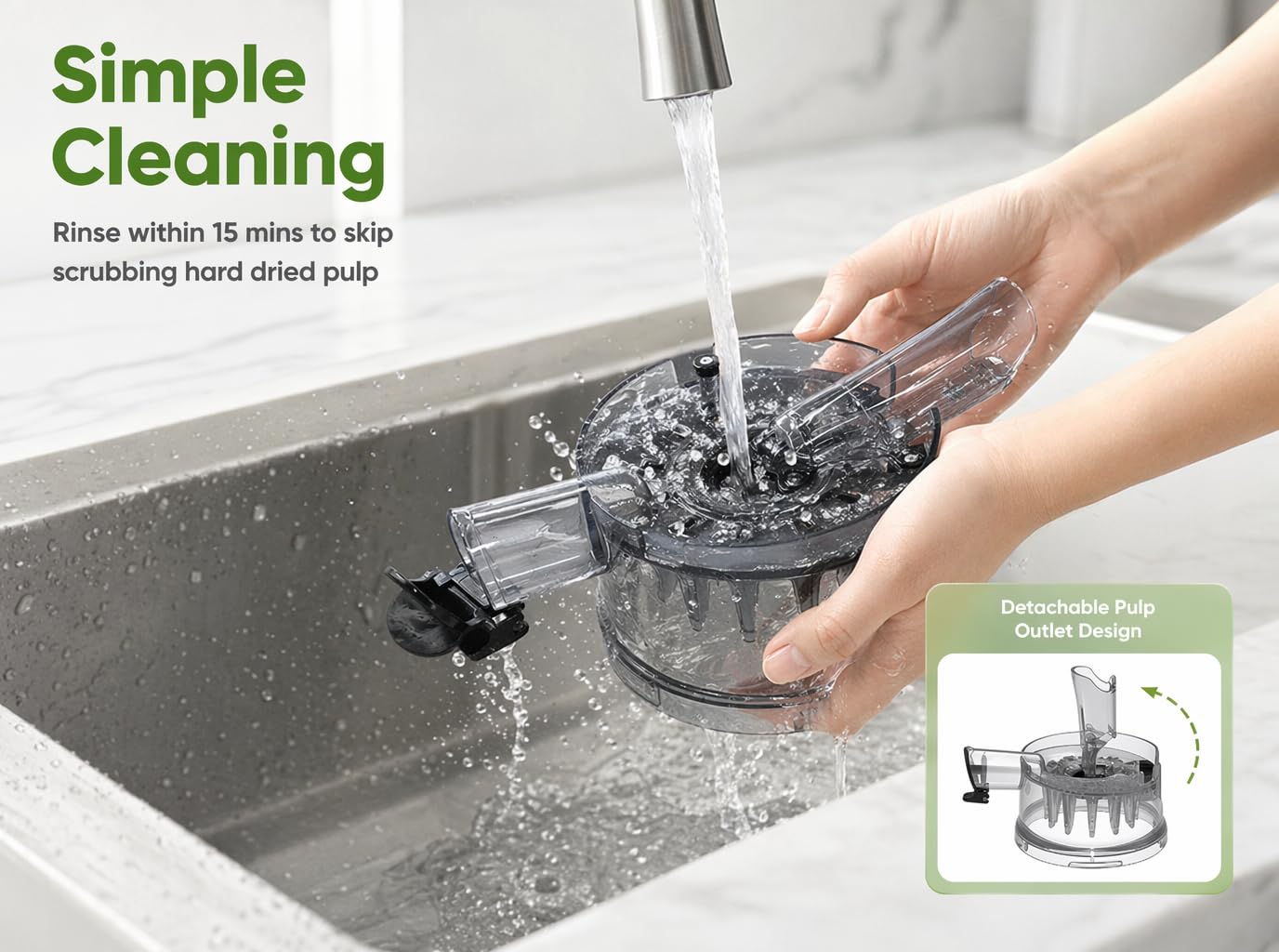 3-in-1 Cold Press Juicer Machines, 6.5" Mega Chute for Whole Fruit, Slow Masticating Juicer with Sorbet & Nut Milk Maker, BPA Free, 100 OZ Hopper, Easy Clean, Oxide Gray