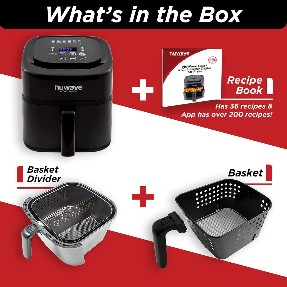 Brio 6 Quart Digital Air Fryer Including Non (Dark Grey / 6QT)