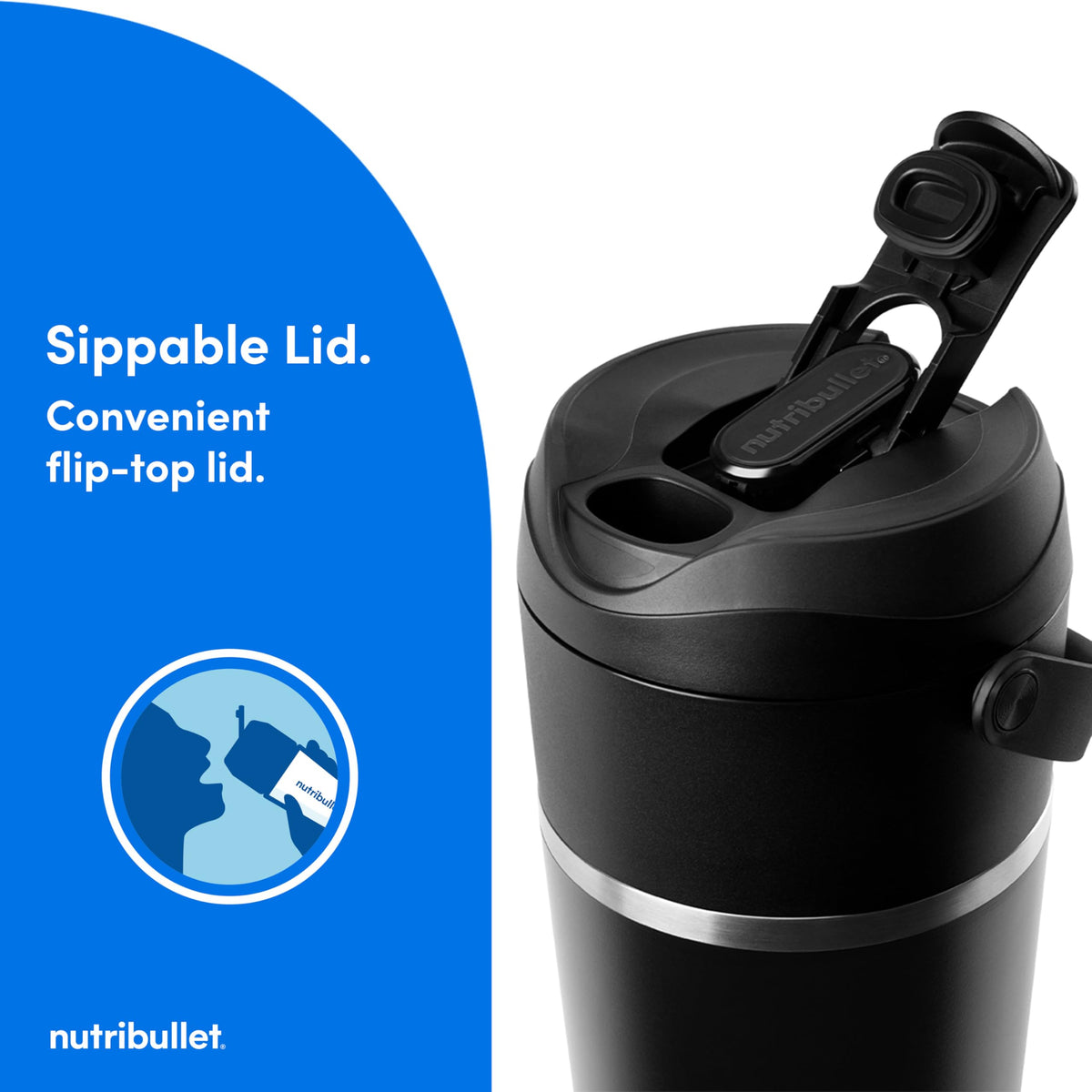 Flip Portable Blender with Insulated Cup (20 oz / Black)