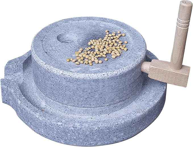 Traditional Stone Grain Mill-Natural Spice Grinder,Dry/Wet Graphite Machine,Perfect Kitchen Tool For Healthy Cooking(30cm/11.8in)