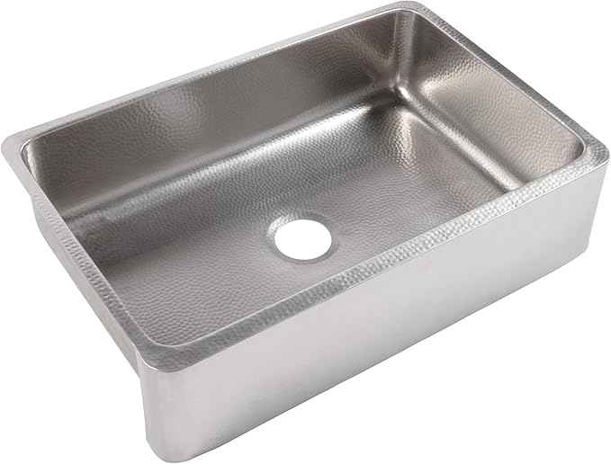 Lange Crafted Stainless Steel 32" Single Bowl Apron-Front Undermount Kitchen Sink, Brushed
