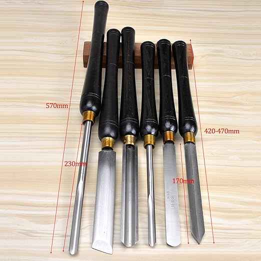Woodworking Tools,6-Piece HSS Wood Turning Tools with High-Speed Steel Blades and Ash Handles Woodworking Tools Artisan Chisel Set with Wooden Case for Beginners