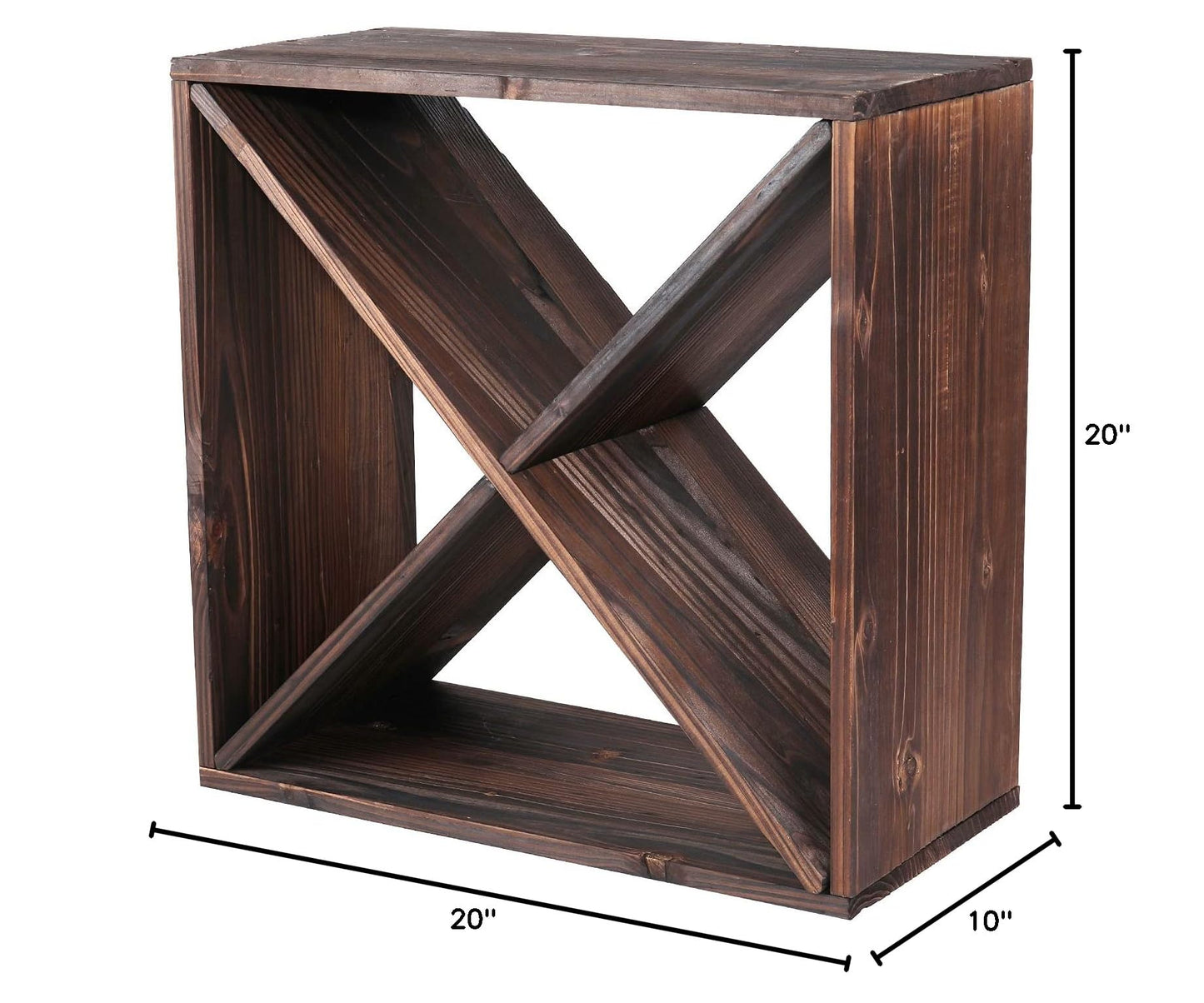 Wine Racks countertop Solid Wood Stackable Storage Rustic Retro Cube 48 ((48bottleblack))