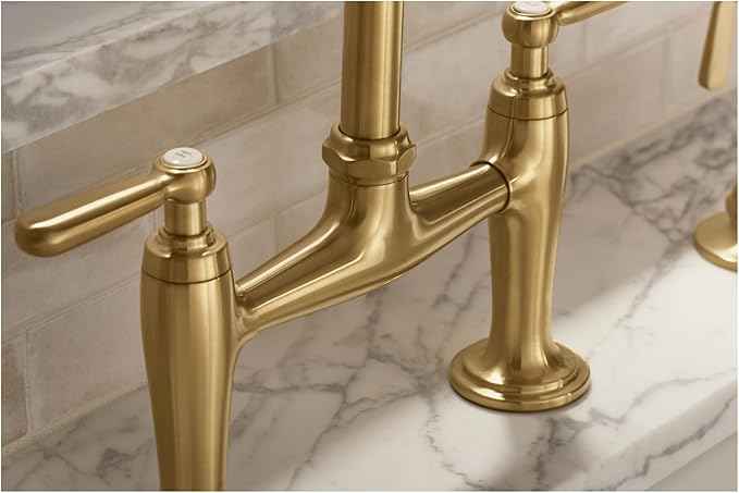 Kohler K28356-BL Edalyn by Studio McGee 1.5 GPM Widespread Bridge Kitchen Faucet - Includes Side Spray Matte Black