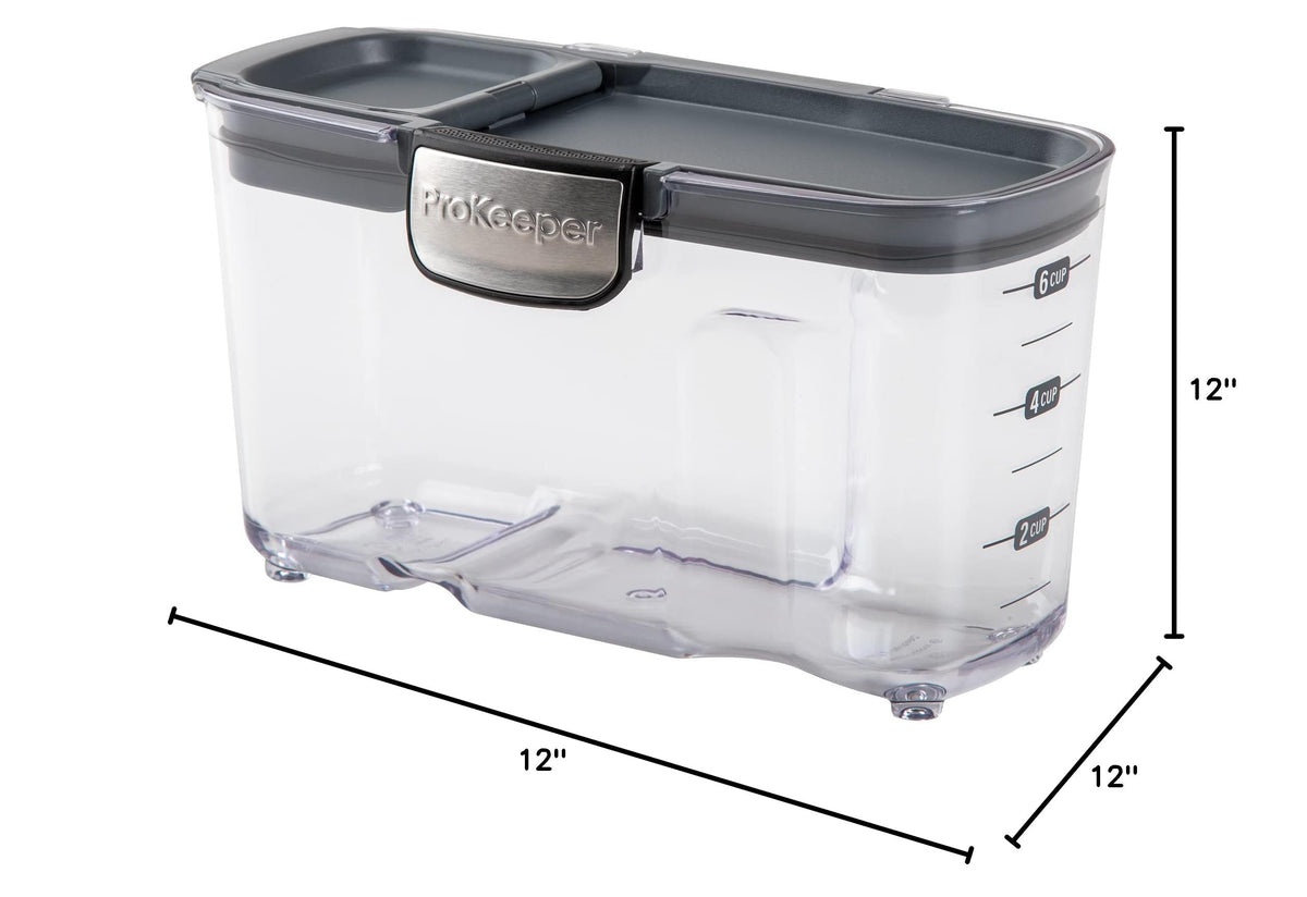 International ProKeeper+ Clear Plastic Airtight Food Baker's Kitchen Storage Organization Container Canister Set with Magnetic Accessories (2- Piece Set)