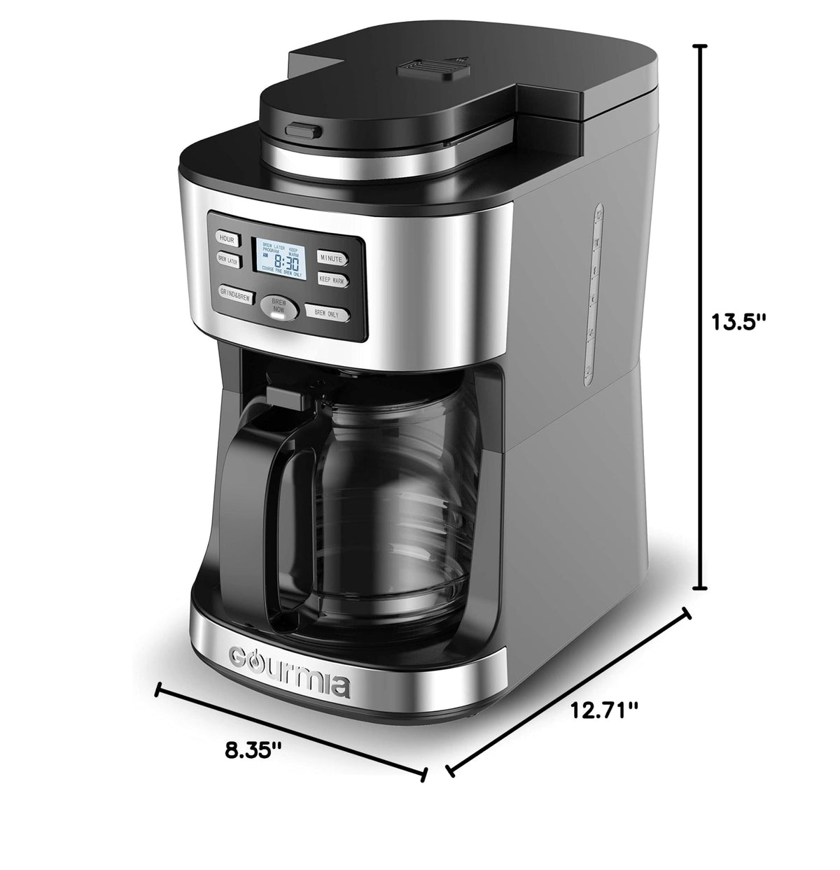 Digital Coffee Machine 12Cup FullyAutomatic Large coffee maker integrated CoffeeGrinder
