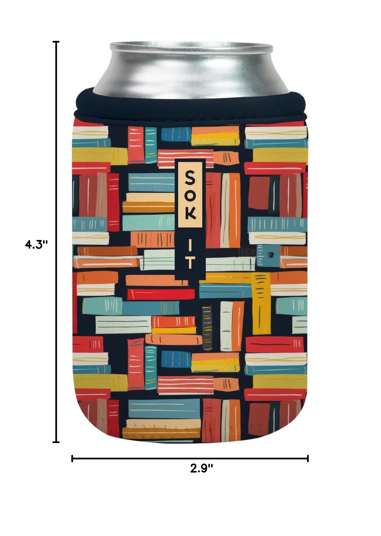 CanSok Sleeve for Beer & Soda Insulated Neoprene Cover (Well Read / 12oz Can Sleeve)