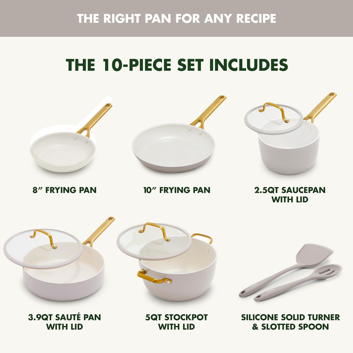 Nonstick Reserve Pro 10 Piece Cookware Set (Oyster Gray / 10 Piece Cookware Set)
