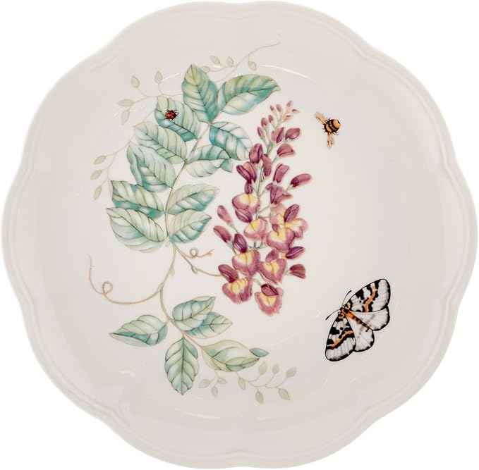 Lenox Dinnerware Set, Butterfly Meadow 18-Piece Set, Service For 6, White Porcelain, Butterfly And Flower Designs, Plates And Bowls Sets, Dishwasher Safe, Home & Kitchen (18 Pieces, Assorted)