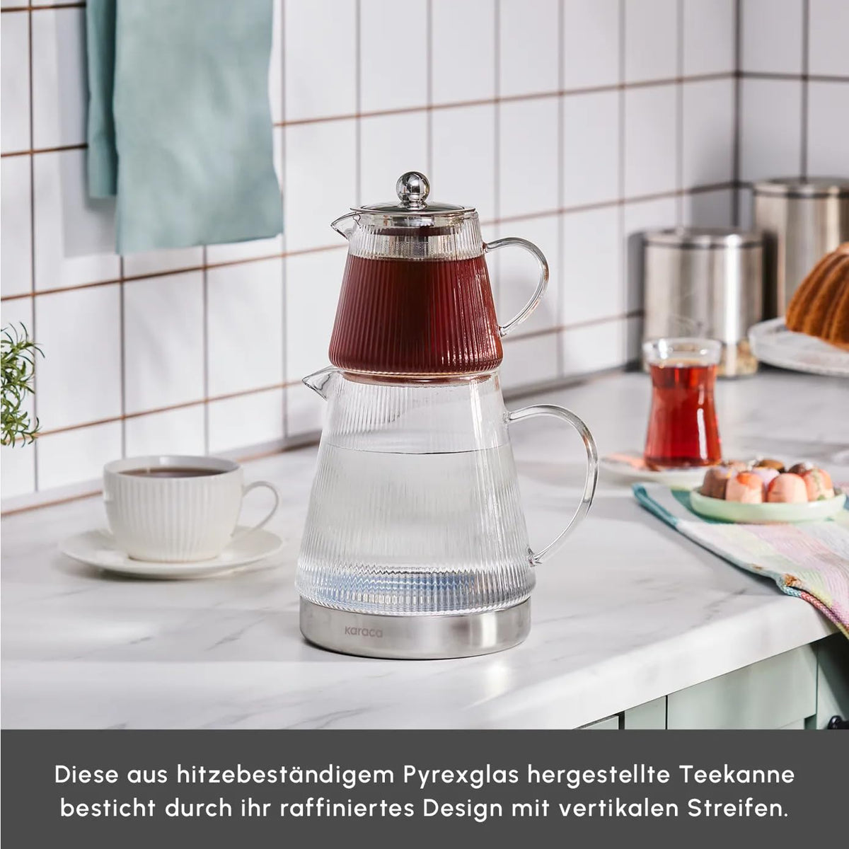 Keops Turkish Small Teapot with Infuser and Lid (Medium / Crystal Clear)