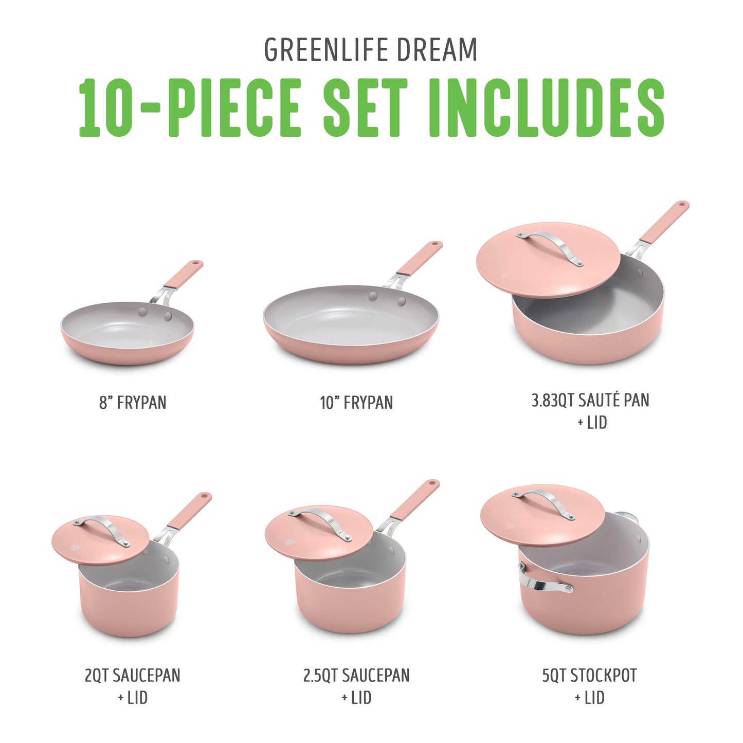 10 Piece Nonstick Ceramic Cookware Set