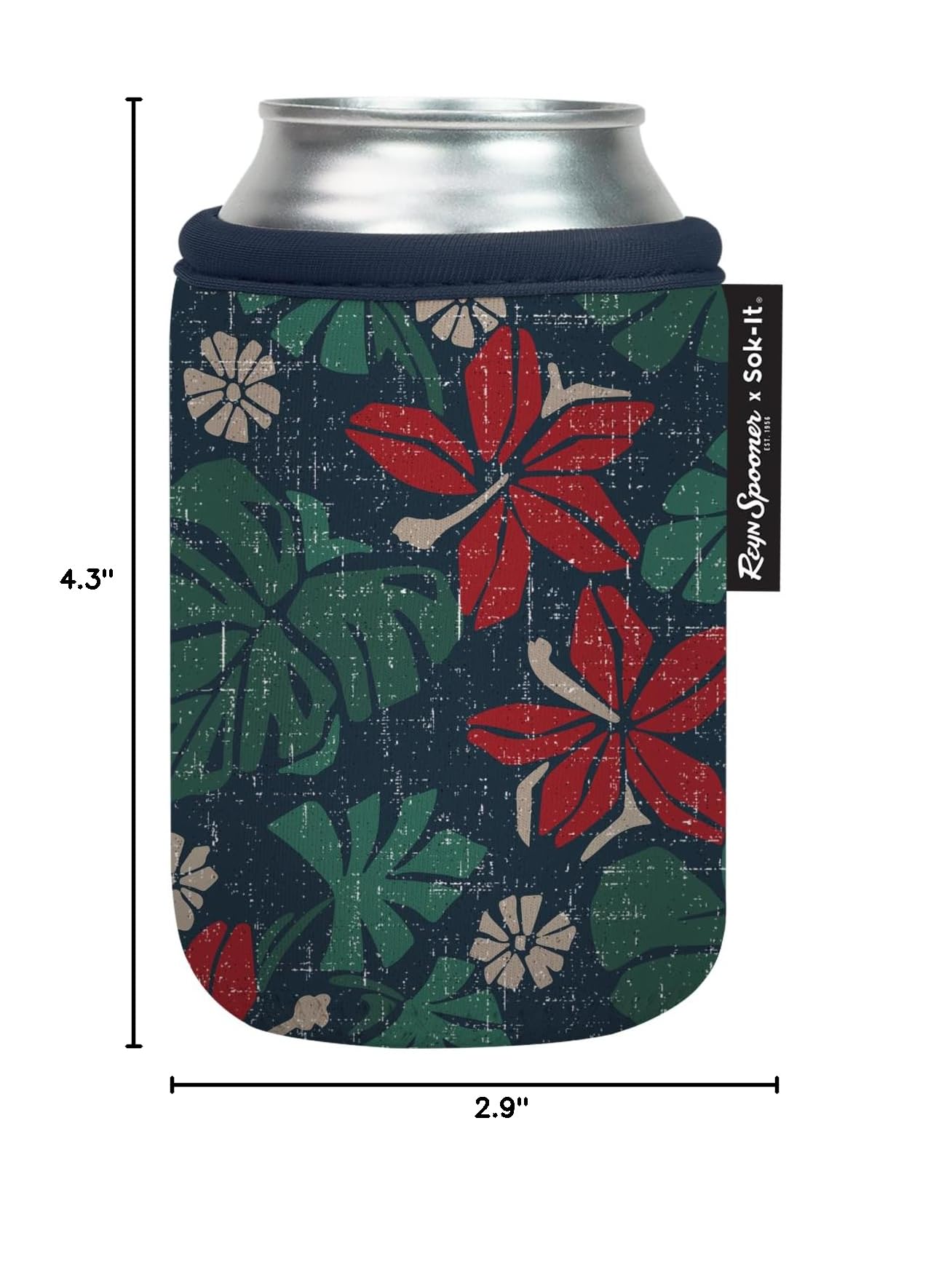 CanSok Sleeve for Beer & Soda Insulated Neoprene Cover (Reyn Spooner Pahala / 12oz Can Sleeve)