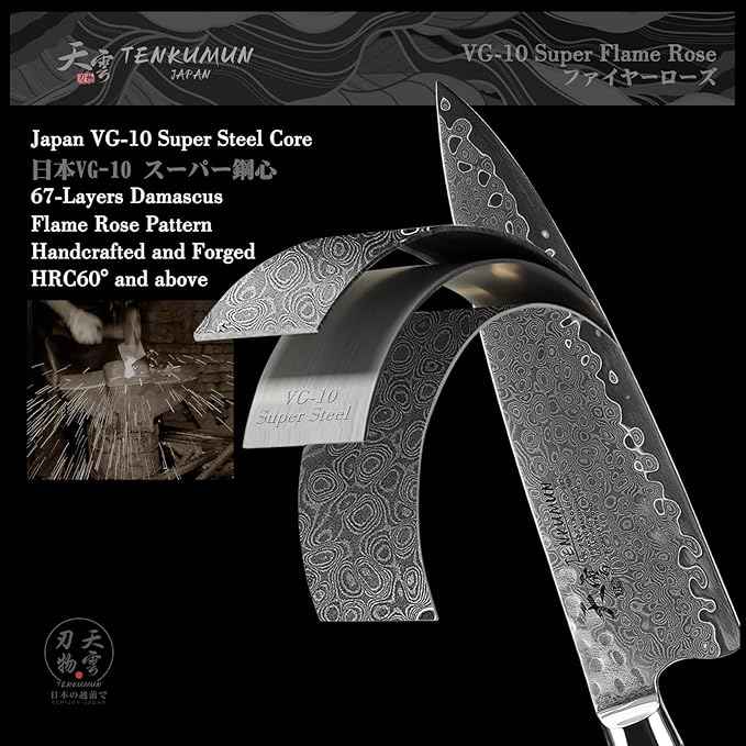 Japanese Gyutou Pro. Handcrafted 8 inch Chef Knife Handmade Forged Knife Japan VG-10 MAX Damascus Steel -Kokoro ser. with Wood Handle