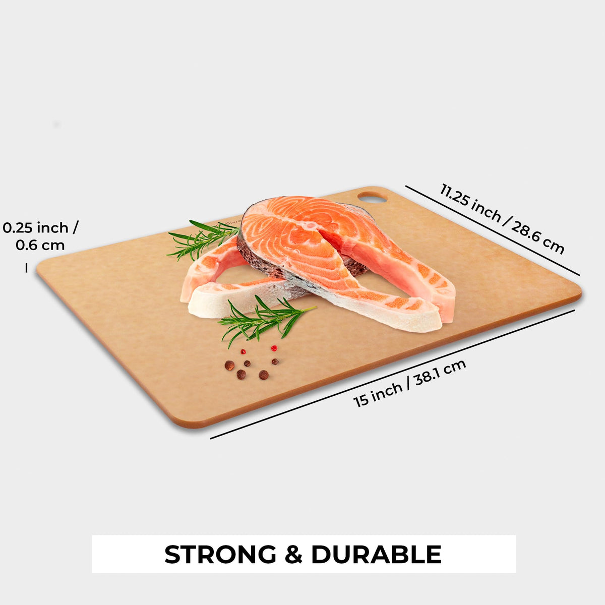 Wood Cutting Board for Kitchen (15" x 11.25" [No Groove] [Natural] / 15"L x 11.3"W)