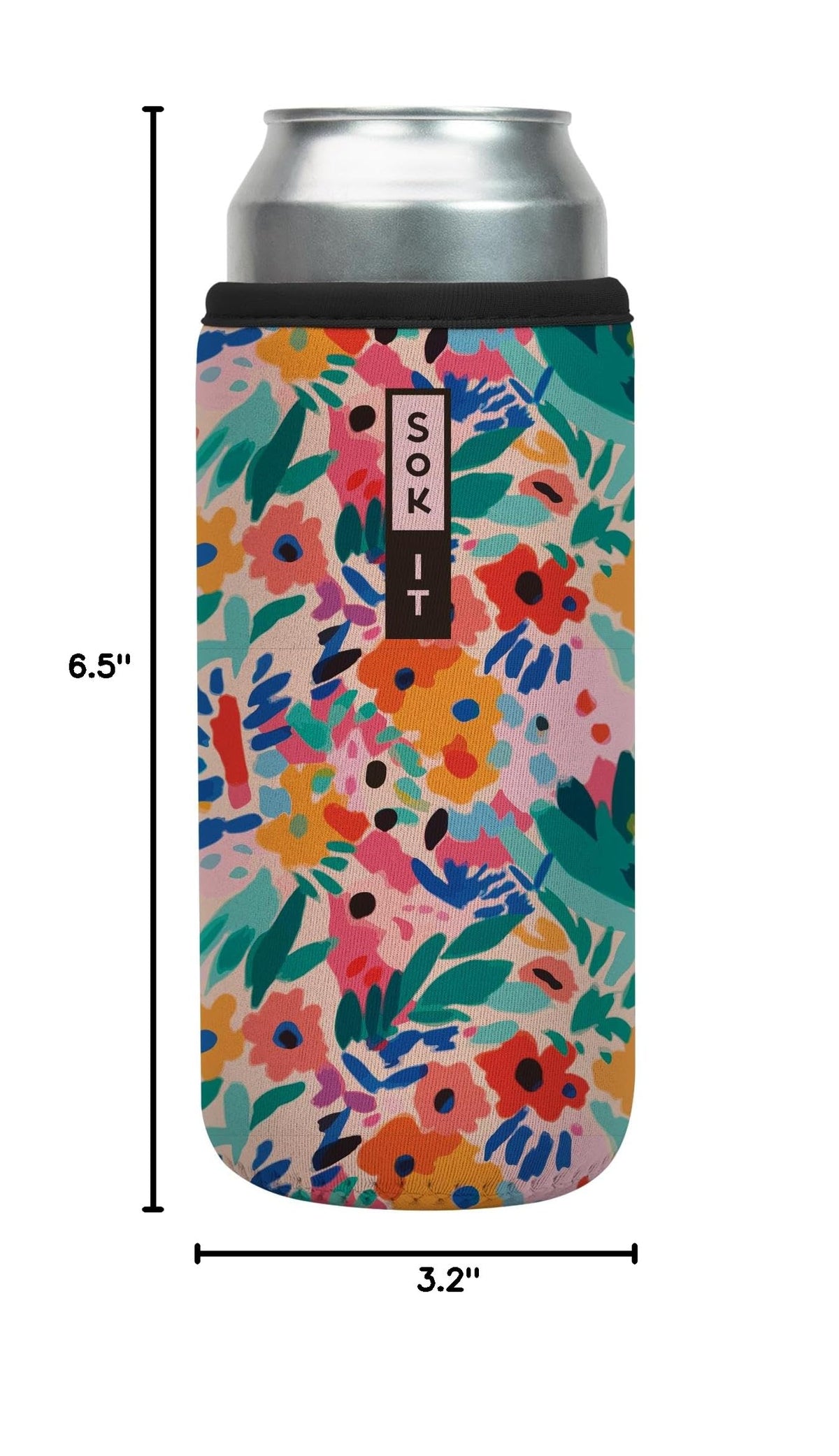 CanSok Sleeve for Beer & Soda Insulated Neoprene Cover (Abstract Floral / 25oz Can Sleeve)