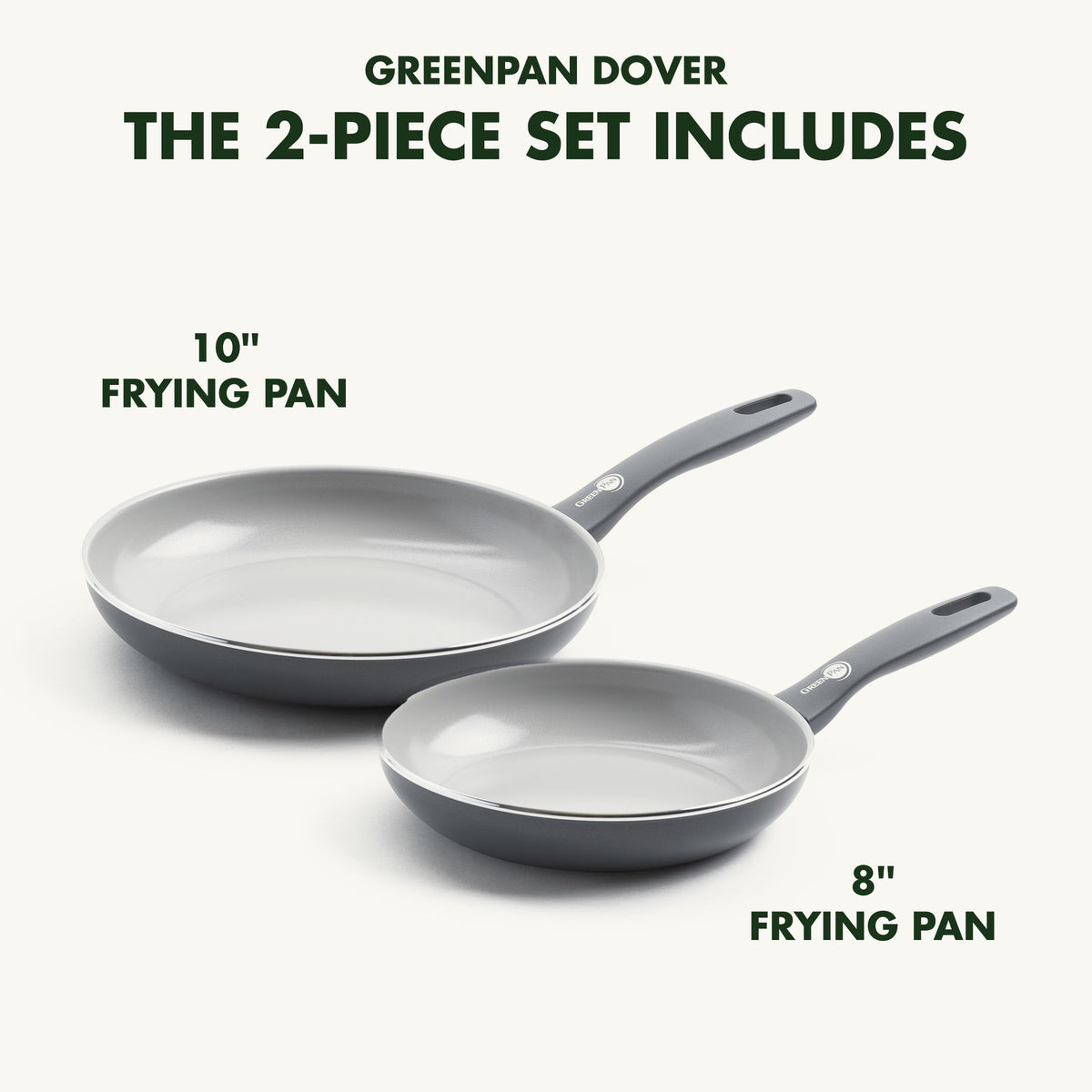 Dover 8" and 10" Frying Pan Skillet Set (8" and 10" Frying Pan Set / Gray)