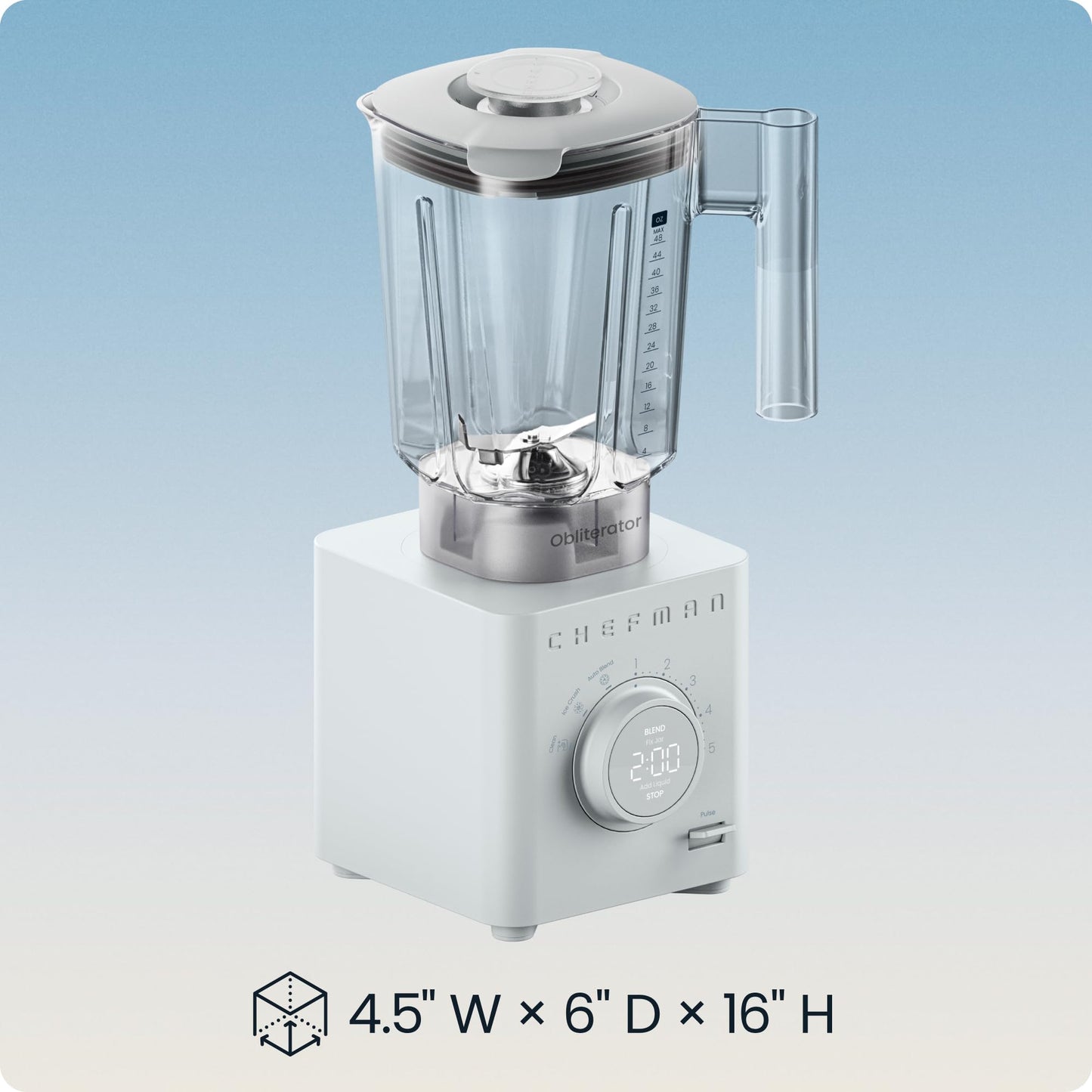 Obliterator 48 oz Countertop Blender for Smoothies (Concrete / Power Blender)