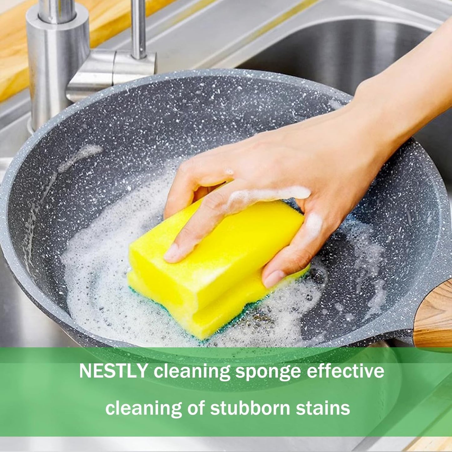 Kitchen Sponges, Heavy Duty Dish Sponges for Cleaning Kitchen, Dishes, Bathroom, 6-Pack Cleaning Sponge