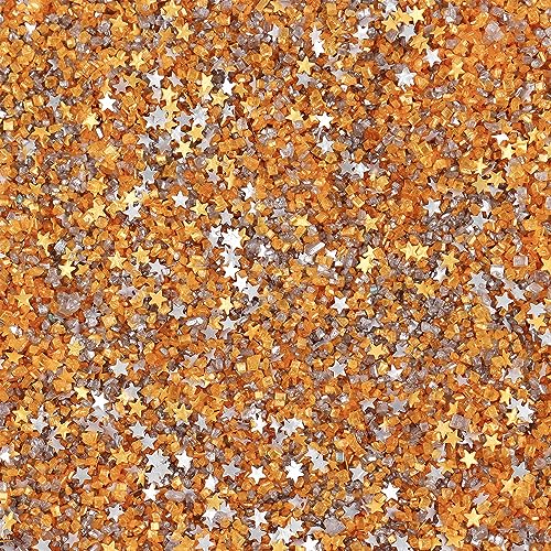 Gold Sanding Sugar Edible Silver Glitter Stars Mix (3.5 Ounce)