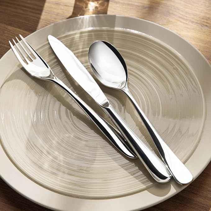 DEGRENNE Bahia French Dinner Plate Set - Luxury Stoneware Dish Set for 4, Modern Ceramic Dishware for Kitchen, Made in France, Microwave Safe, Dishwasher Safe, 10” - Dune