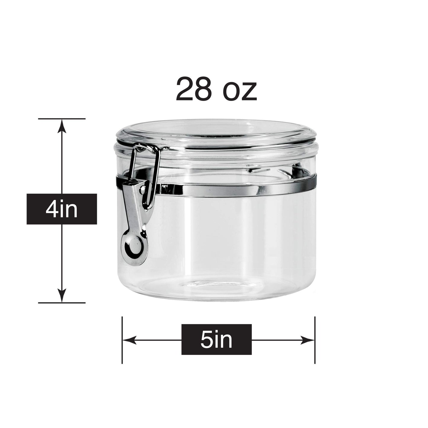Clear Canister with Clamp Lid (28-Fluid Ounce / Canister)