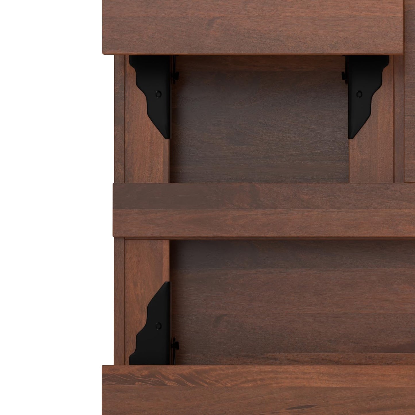 Hunter 32" Wide Solid Mango Wood Coffee Table in Umber Brown
