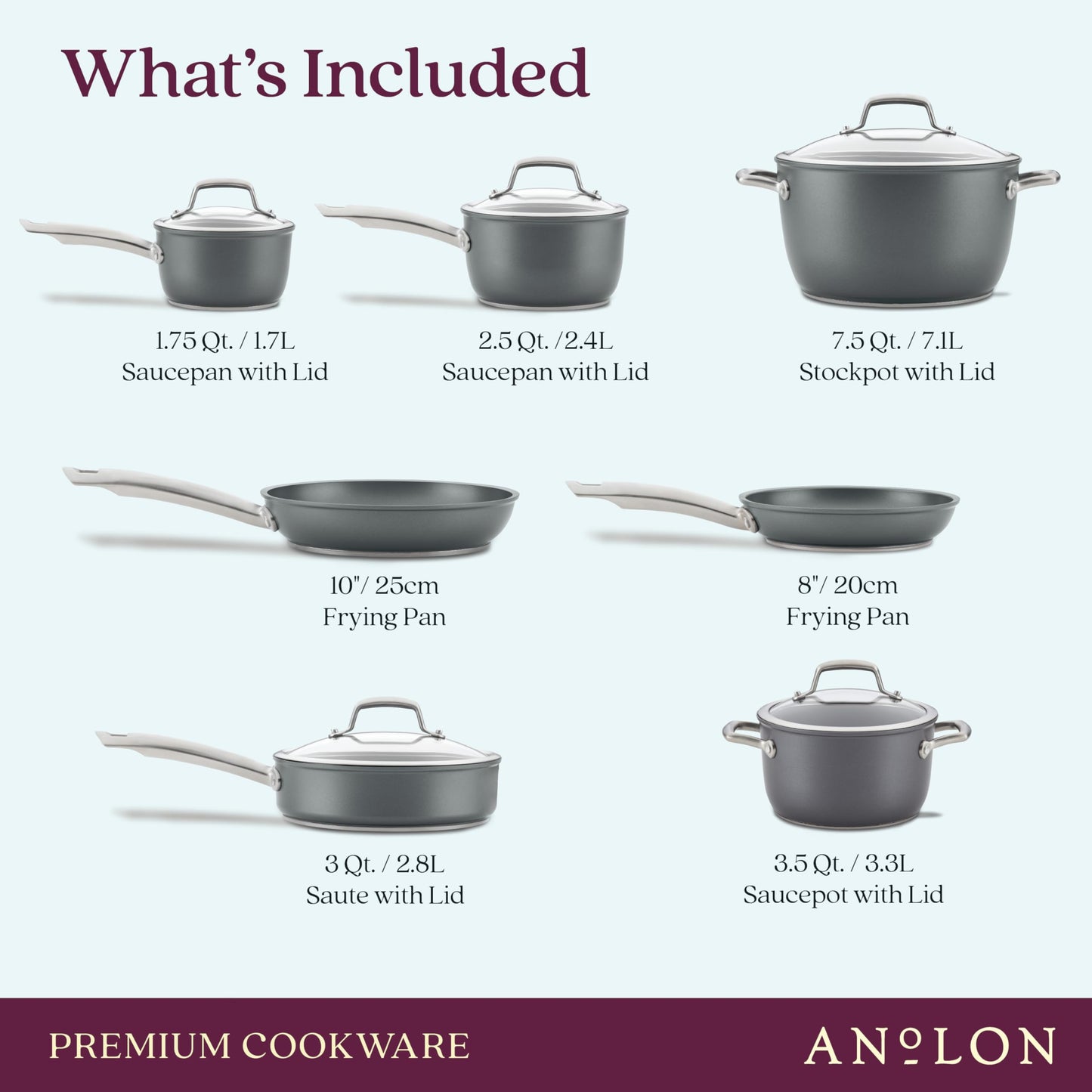Accolade Forged Hard Anodized Nonstick Pots & Pans (Cookware Set (12 Piece))