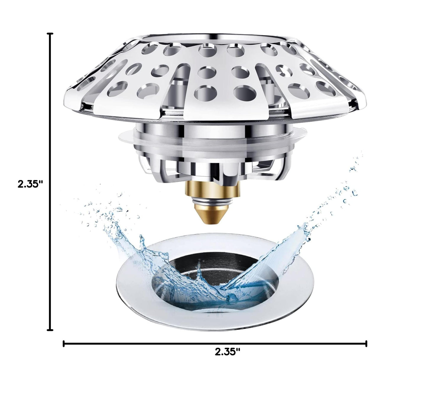 Tub Stopper Bathtub Drain Stopper Plug (Chrome Silver)