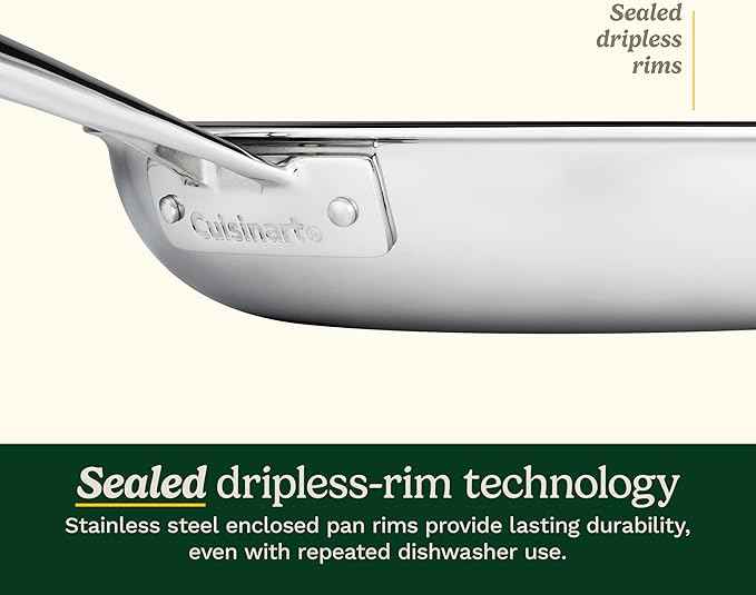 Cuisinart FusionElite+ Hybrid Nonstick Tri-Ply Stainless Steel Cookware Set, 6-Piece Skillet Cooking Set with PURELYSEAR Ceramic Nonstick Technology, Scratch Proof, Cool Grip Handles, Dishwasher Safe
