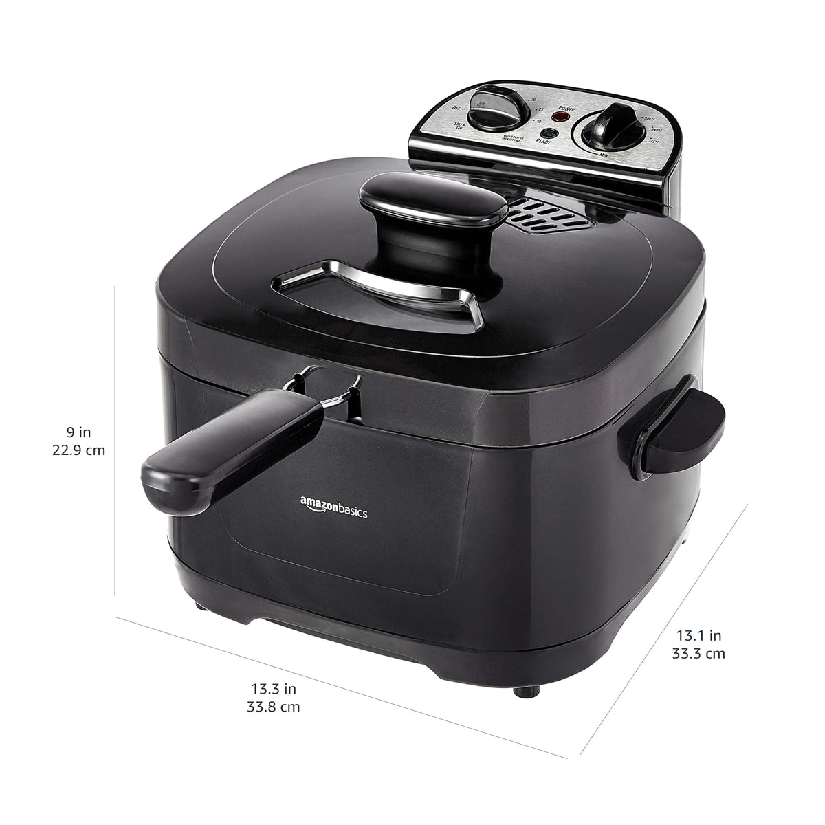 2.1-Qt (2.0L) Electric Deep Fryer with 8-Cup Oil Capacity, Adjustable Temperature Control, Timer, Easy Draining Removable Basket, Viewing Window, 1500W, Black (2.1-Qt, Black)