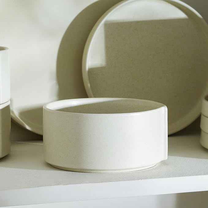 Stone Lain Bao 4-Piece Bowl Set Stoneware, Beige