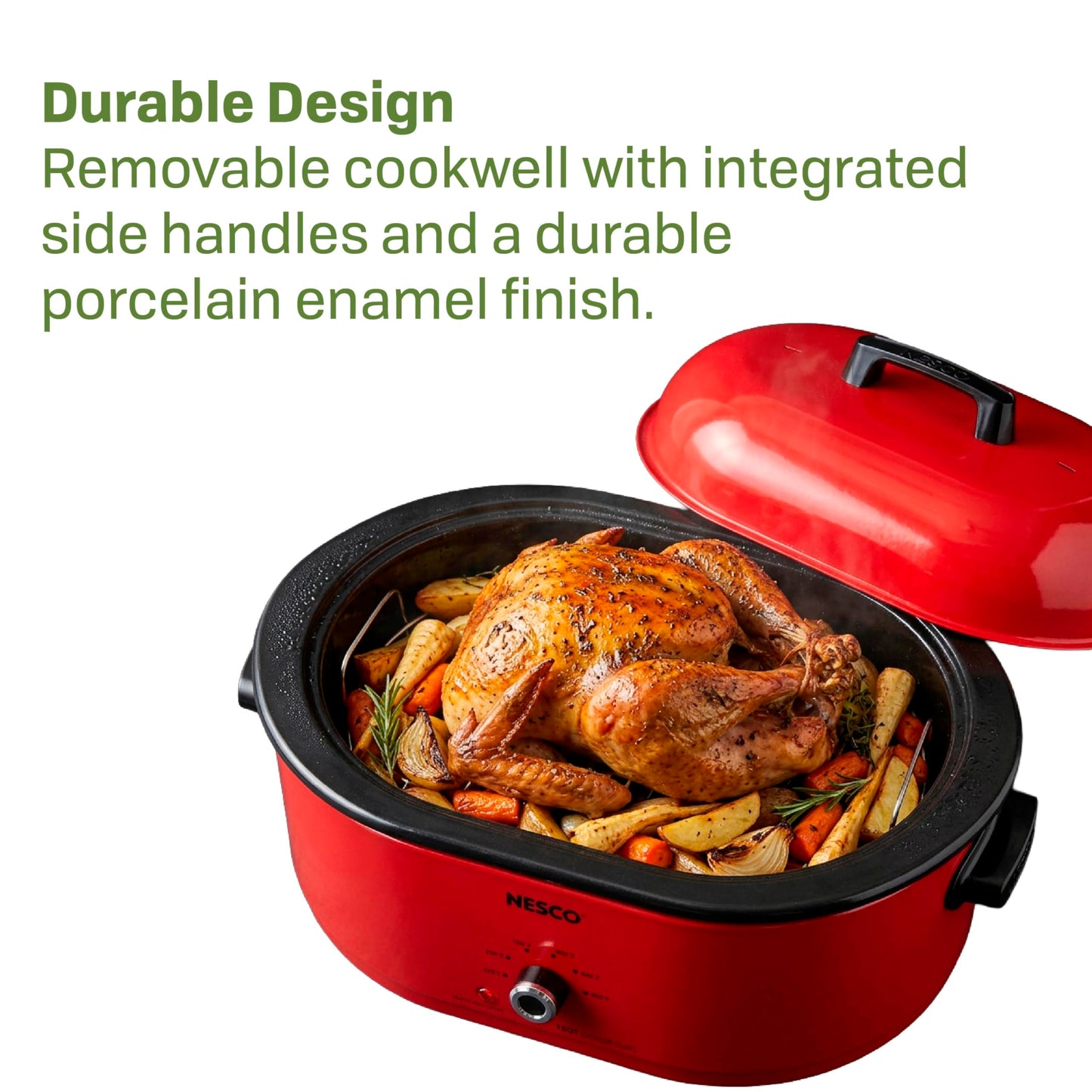 MWR18‑12 Electric Roaster Oven for Family‑Size Meals (Red)