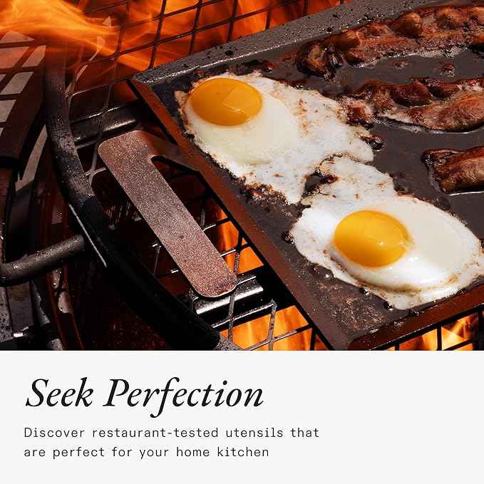 Made In Cookware | Carbon Steel Griddle and Grill Press Set with Half Lid - (Like Cast Iron, but Better) | Professional Cookware | Crafted in Sweden | Induction Compatible