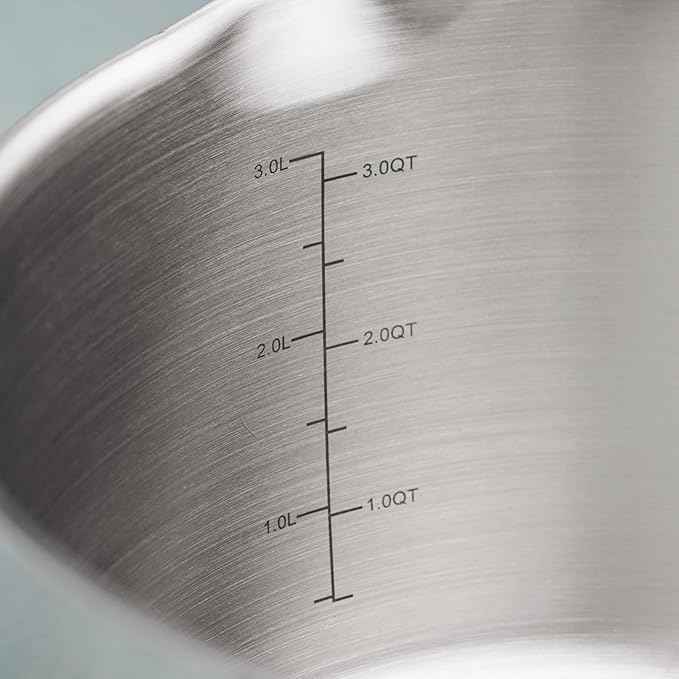 Tramontina Tempo Tri-Ply Base Stainless Steel 4-Quart Sauce Pan with Glass Lid, Induction-Ready Saucepan, Oven-Safe, Dishwasher-Safe
