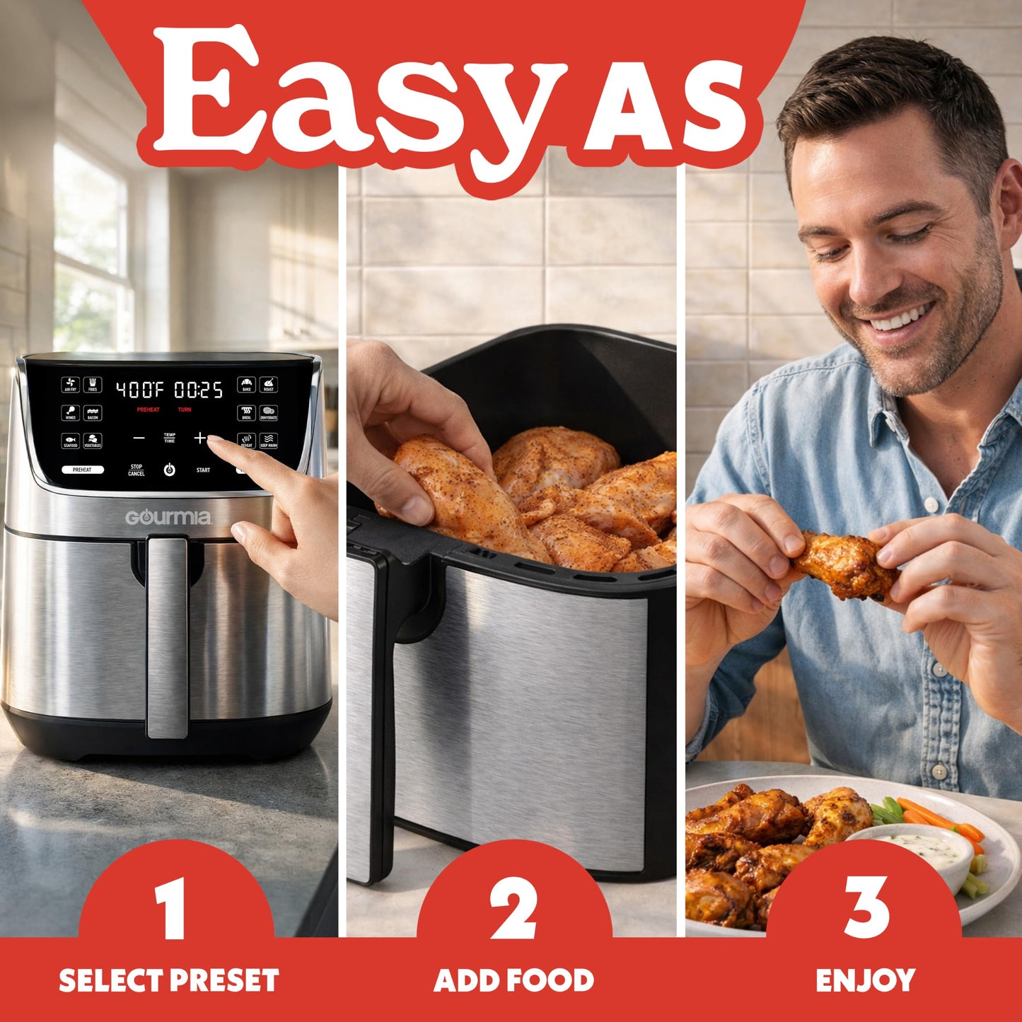 Air Fryer 7 Qt Basket Capacity (7 Qt Stainless Steel)