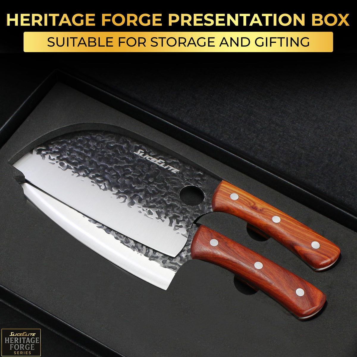 2 Piece Butcher Knife Set Serbian Chef & Viking Knives Kitchen Knife Set