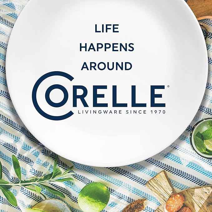 Corelle Linen Weave Embossed 16-Piece Dinnerware Set, Service for 4