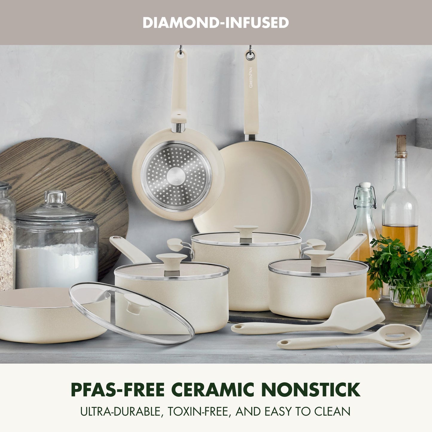 Rio Advanced 12 Piece Cookware Set (12 Piece Cookware Set / Cream White)