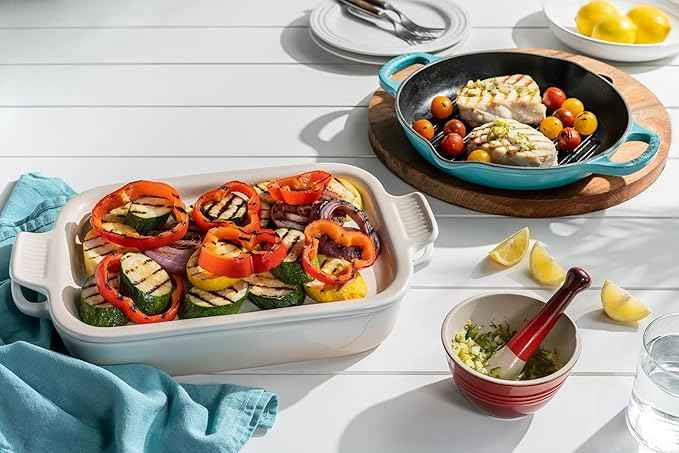 Le Creuset Stoneware Rectangular Dish with Platter Lid, 3 qt., Riviera
