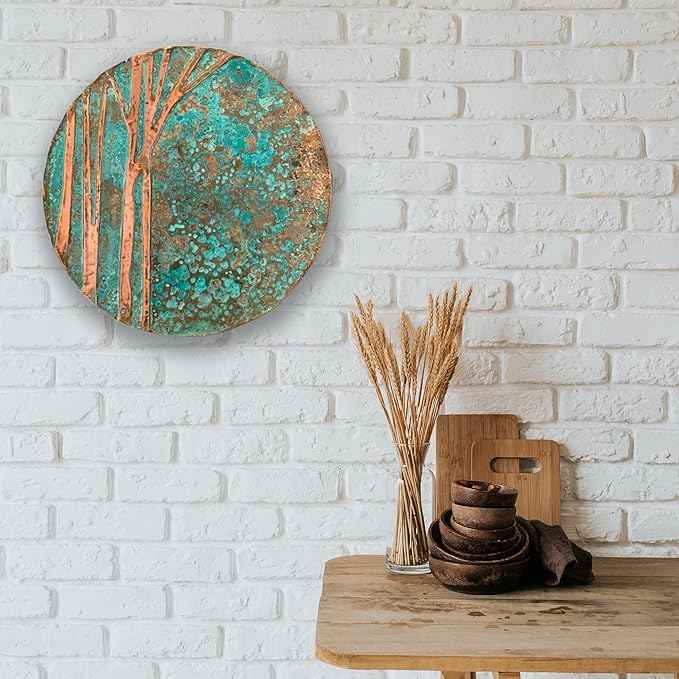 nooc art Handmade Copper Wall Art for Home, Living Room, Bedroom, Kitchen and Office Decor, Rustic Decorative Mural Art for Farmhouse Decor (Tree of Life, 24, Unframed)