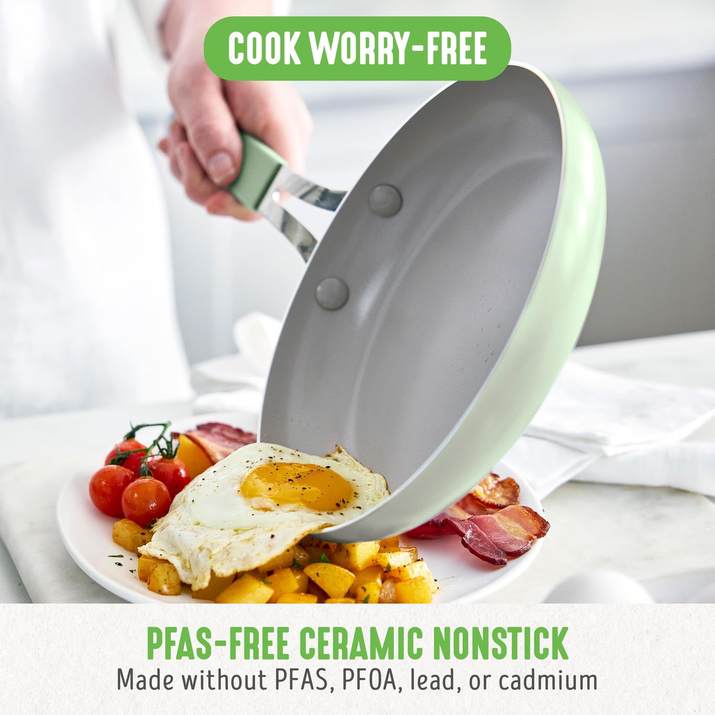8” & 10” 2 Piece Nonstick Ceramic Frying Pan Set
