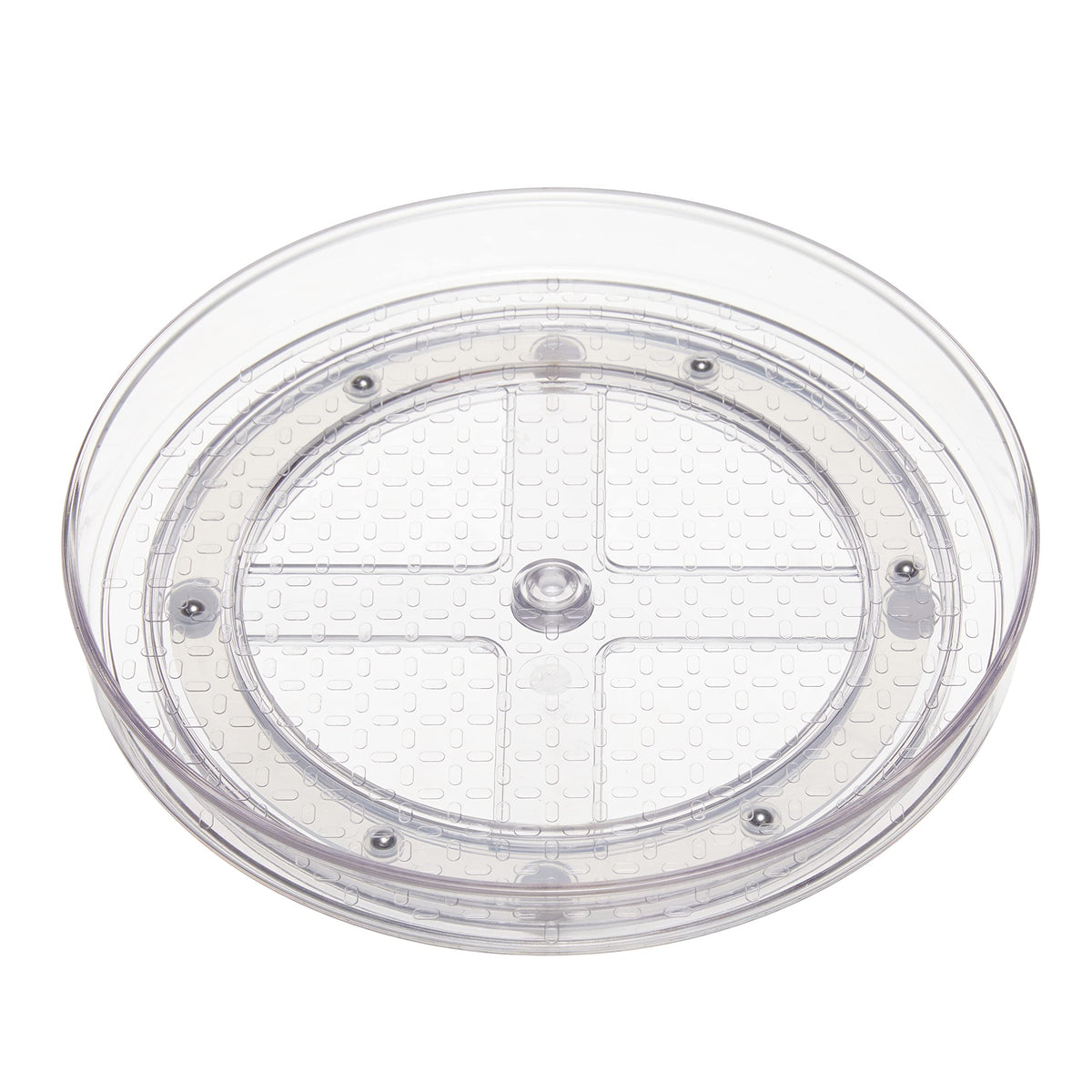 Clear Rotating Lazy Susan Turntable Organizer for Condiments (9" Diameter, 2-Pack)
