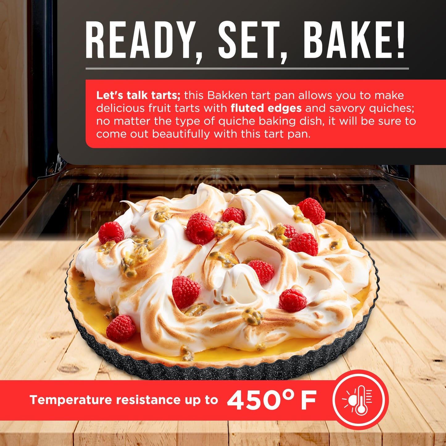 Tart Pan Quick Release Removable Base