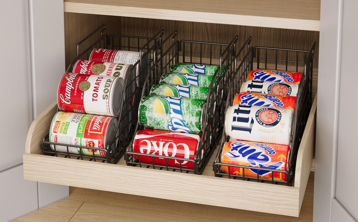 6 Pack Stackable Can Organizer for Pantry Cabinet Food Storage (6 Count)
