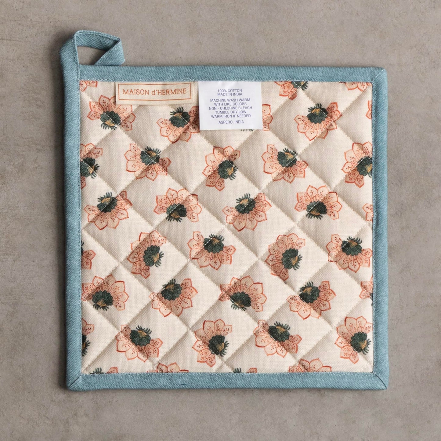 Pot Holders 100% Cotton Potholders (060 - Dalida / 8" x 8" (Pot Holder Pack of 2))
