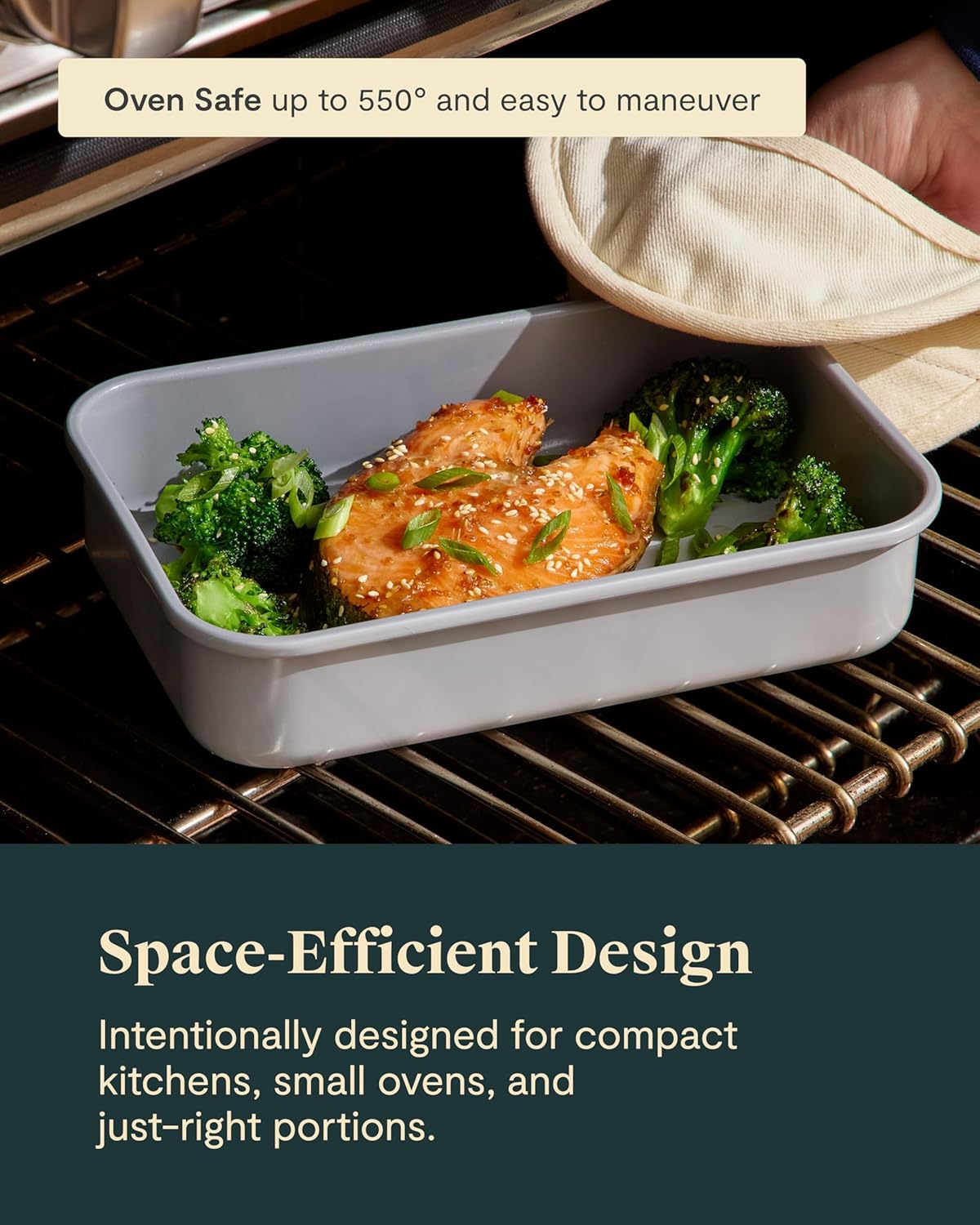 Caraway Nonstick 9” x 6.5” Small Rectangle Baking Pan Duo – Non-Toxic, PTFE & PFOA Free – Aluminized Steel Core – Deep Ceramic Baking Pan for Casseroles, Lasagna & More - Marigold - HomeSpice